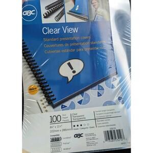GBC Clearview Presentation Covers Clear 8 3/4" X 11 1/4" Qty 100 Rounded Corner